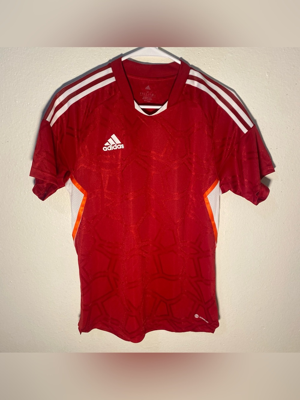 Adidas Condivo 22 Match Day Jersey Men’s V-Neck Aeroready Red/White Medium NWT